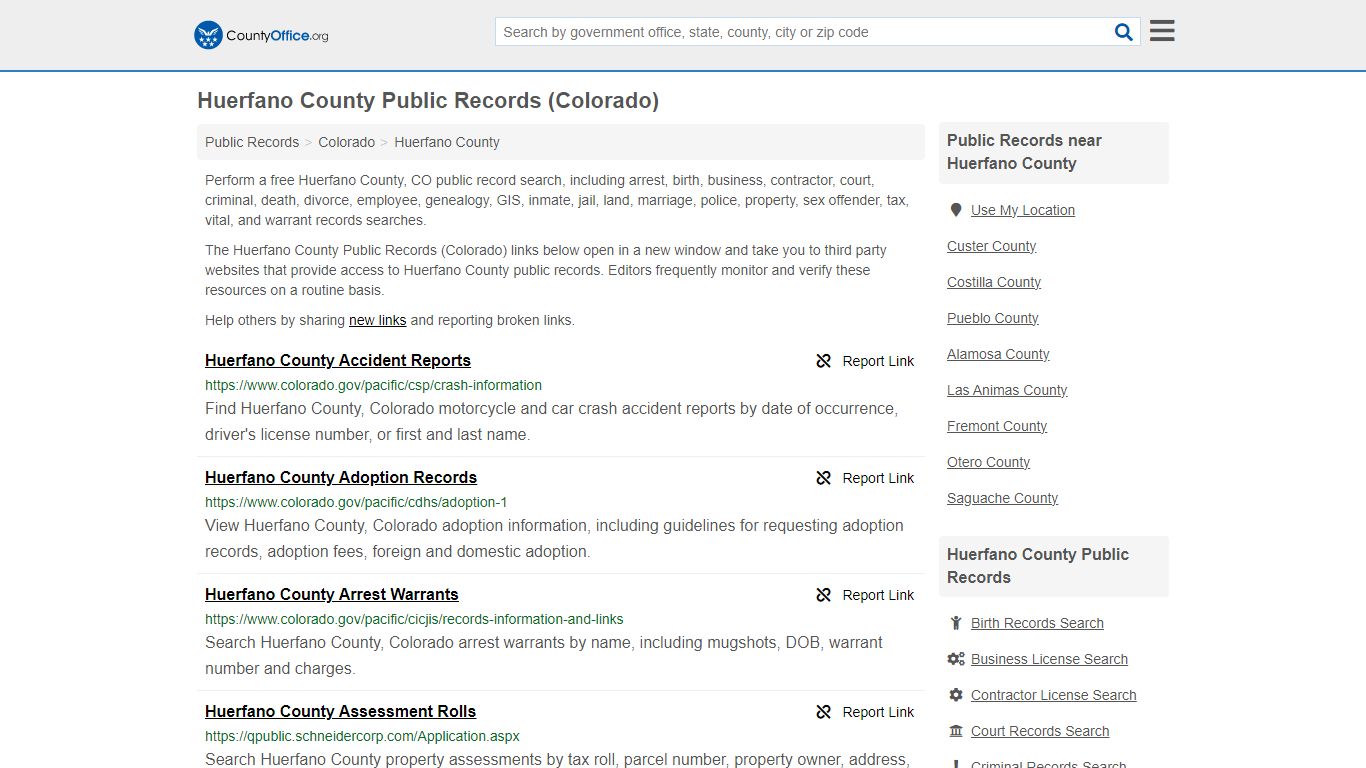 Huerfano County Public Records (Colorado) - County Office