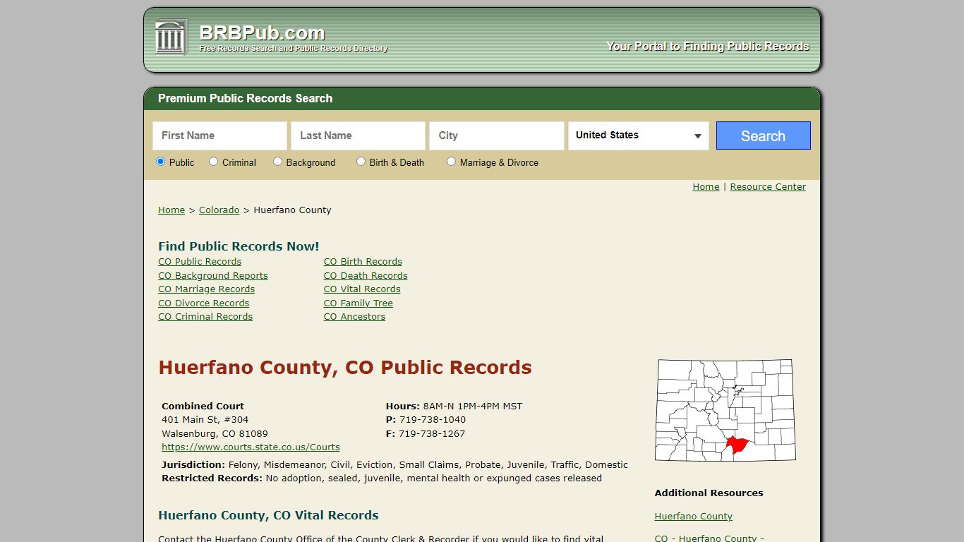 Huerfano County Public Records | Search Colorado Government Databases